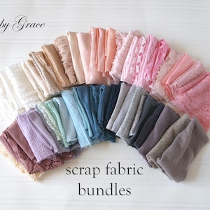 Scrap Fabric, Fabric Remnants, Doll Making, Sewing Fabric Bundle, Grab Bag, Craft Supply, Doll Clothes Fabric