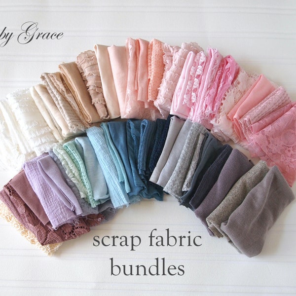 Scrap Fabric, Fabric Remnants, Doll Making, Sewing Fabric Bundle, Grab Bag, Craft Supply, Doll Clothes Fabric