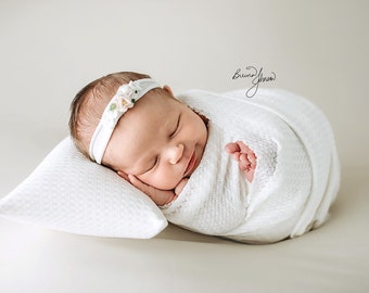 Textured Newborn Photography Wrap Set, Cozy Waffle Photo Prop