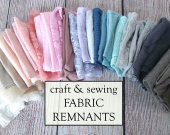 Fabric Remnants Scraps,Fabric Bundle for Doll Clothes Making, Junk Journal or Slow Mindful Stitching