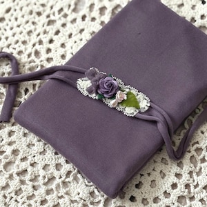 Newborn Photography Prop Set with Tieback Headband and Wrap for Baby Girl Photography, Purple Photo Outfit