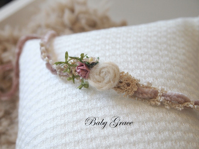 Newborn Prop Headband,Neutral Headbands,Newborn Photography,Newborn Photo Prop,Newborn Headband,Newborn Props, Newborn Tieback,Headband Set Boho #4