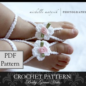 Crochet Pattern, Baby Barefoot Sandals PATTERN, Baby Sandals Pattern, Easy Crochet Pattern, Crochet Baby Sandals Pattern, Barefoot Sandals