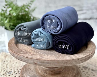 Blue Soft Stretch Newborn Boy Photography Wraps: Essential Props for Baby Photoshoots & Posing