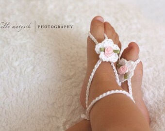 Buy Cute Baby Barefoot Sandals Crochet PATTERN: Easy Tutorial