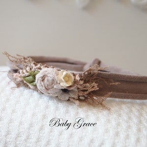 Newborn Prop Headband,Neutral Headbands,Newborn Photography,Newborn Photo Prop,Newborn Headband,Newborn Props, Newborn Tieback,Headband Set Boho #1