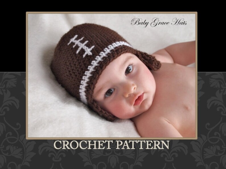 Baby Football Hat Crochet PATTERN Baby Shower Gift Baby Boy Etsy