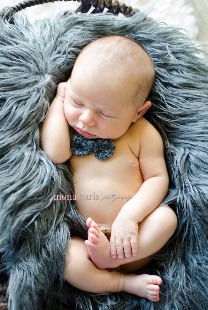 Newborn Bow Tie, Newborn Boy, Newborn Photo Prop, Newborn Bowtie, Photography Props, Baby Bows, Newborn Boy Photo Prop, Crochet Bow Tie image 7