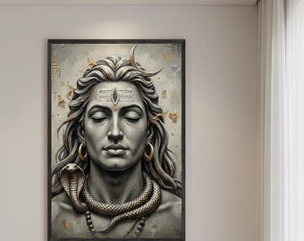 Shiva Meditation Art | Hindu God Wall Print | Spiritual Yoga Decor |  Indian Mythology  Art