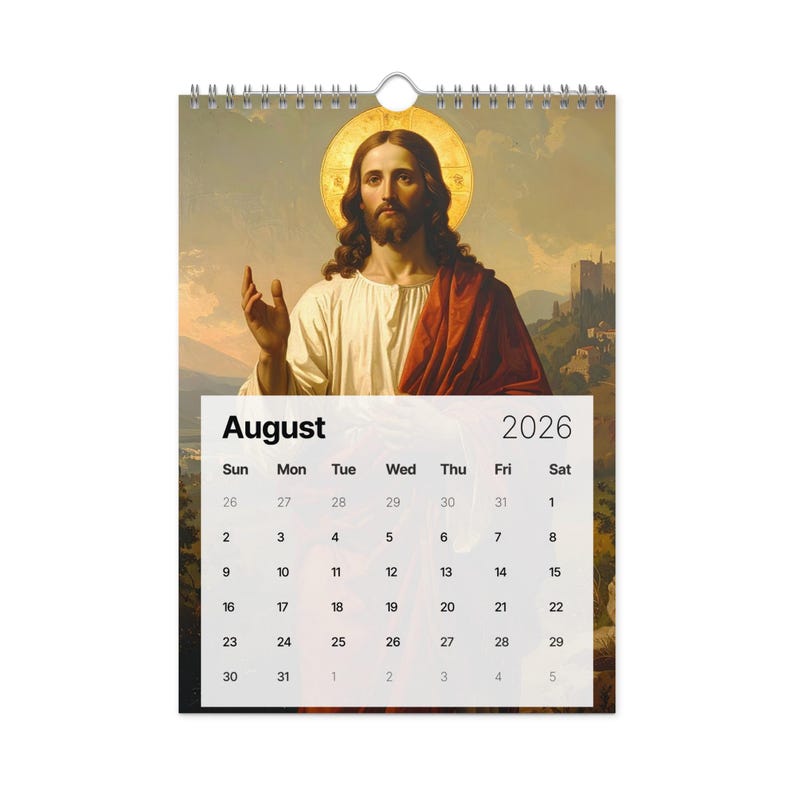 Christian Wall Calendar 2026 | Jesus Wall Art | Religious Gift for ...