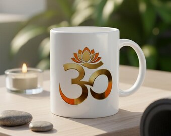 Tazza yoga con simbolo Om, regalo per meditazione e consapevolezza, regalo spirituale