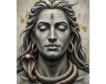 Shiva Meditation Art | Hindu God Wall Print | Spiritual Yoga Decor |  Indian Mythology  Art