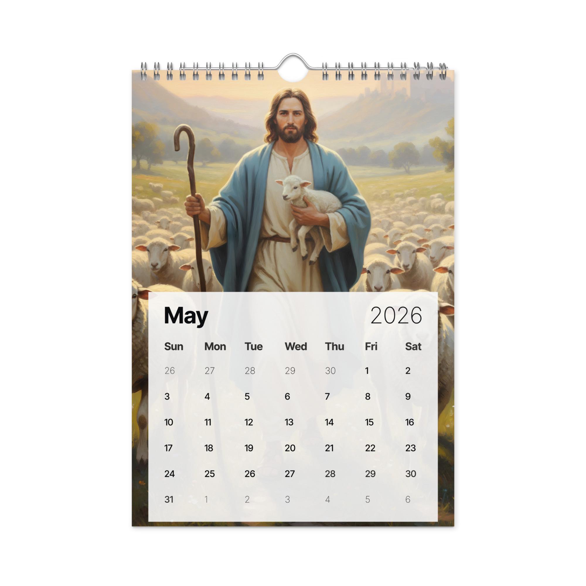 Christian Wall Calendar 2026 | Jesus Wall Art | Religious Gift for ...