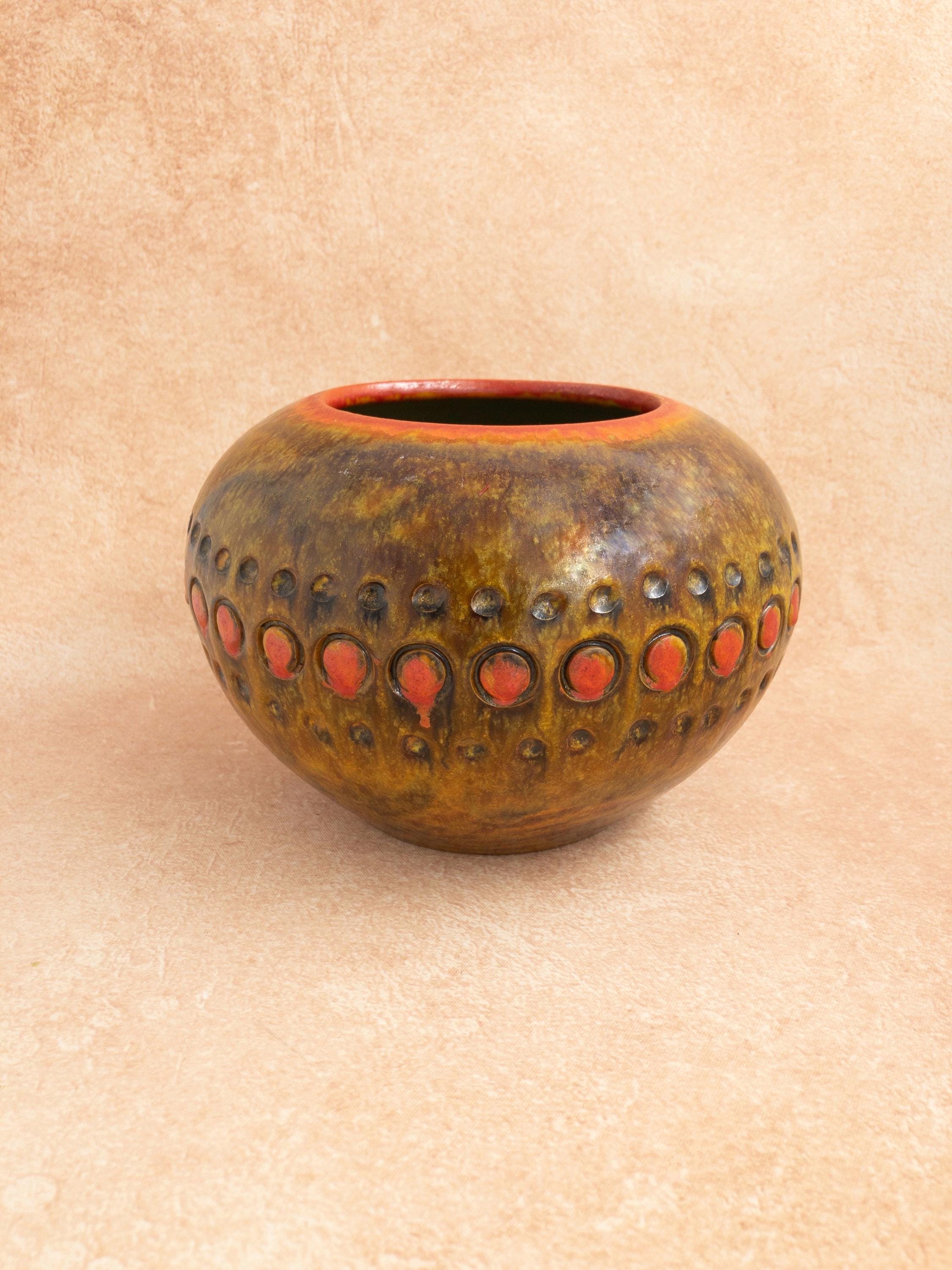 Signed Alvino Bagni “autumn Sunset” Ceramic Vase, Italian Mid