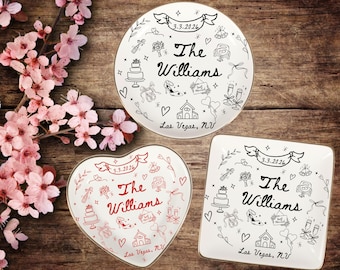 Custom Ring Dish, Wedding Gifts for Couple, Couples Gift, Bridal Shower Gift, Personalized Engagement Gift for Bride
