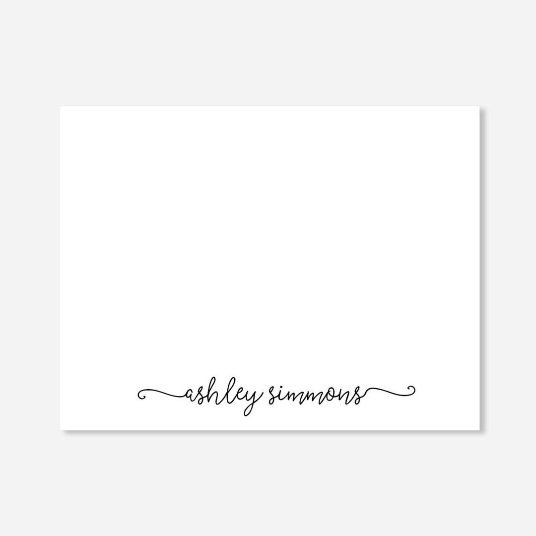 Personalized Swash Name Note Cards: Custom Stationery Set - Etsy