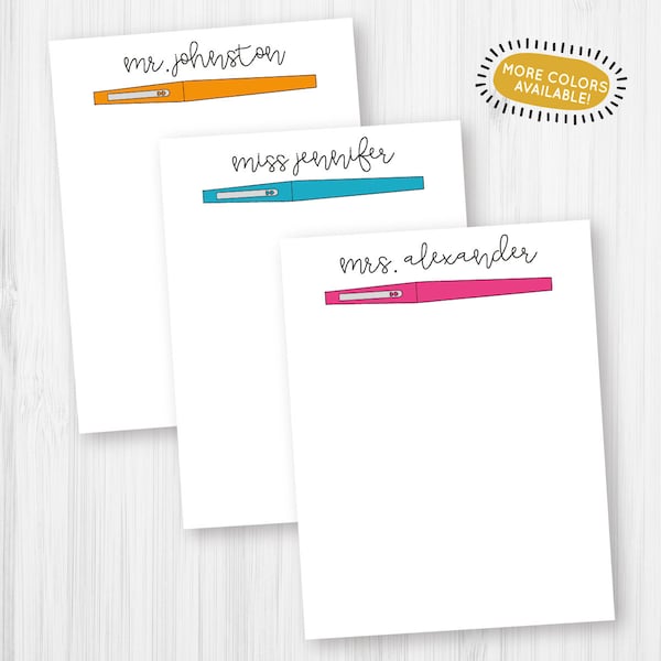Flair Pen Personalized Notepad | Customized Note Pad | Jotter Pad | Personalized Stationery | Teacher Appreciation Gift