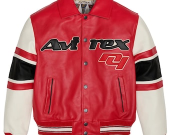 Nouveau blouson homme en cuir de vachette américain rouge américain Avirex édition Jacket