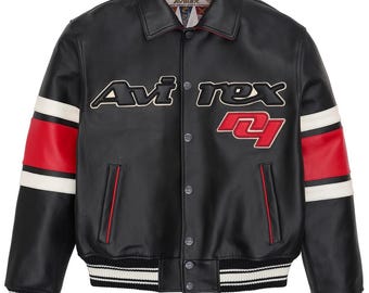 Chaqueta bomber de cuero vintage Avirex para hombre – Estilo aviador americano