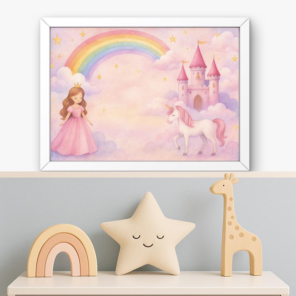 2026 Calendar Printable + Unicorn Poster | Princess Nursery Wall Art ...