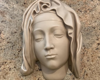 Vintage MMA Head of Virgin Mary Sculpture – Michelangelo Pietà Reproduction