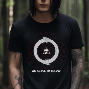 Ouroboros T-Shirt, Alchemie Schlange Tee, hermetische Esoterik Top, Wiedergeburt Symbol Grafik, Unisex Okkultes Shirt