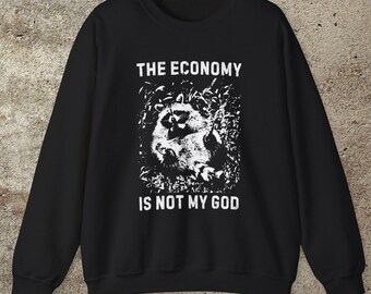Anarchist Raccoon Graphic Sweatshirt, Anti-Capitalist Top