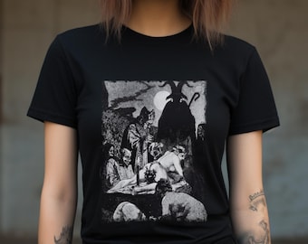 black mass occult t-shirt, satanic print unisex top, witchcraft top,