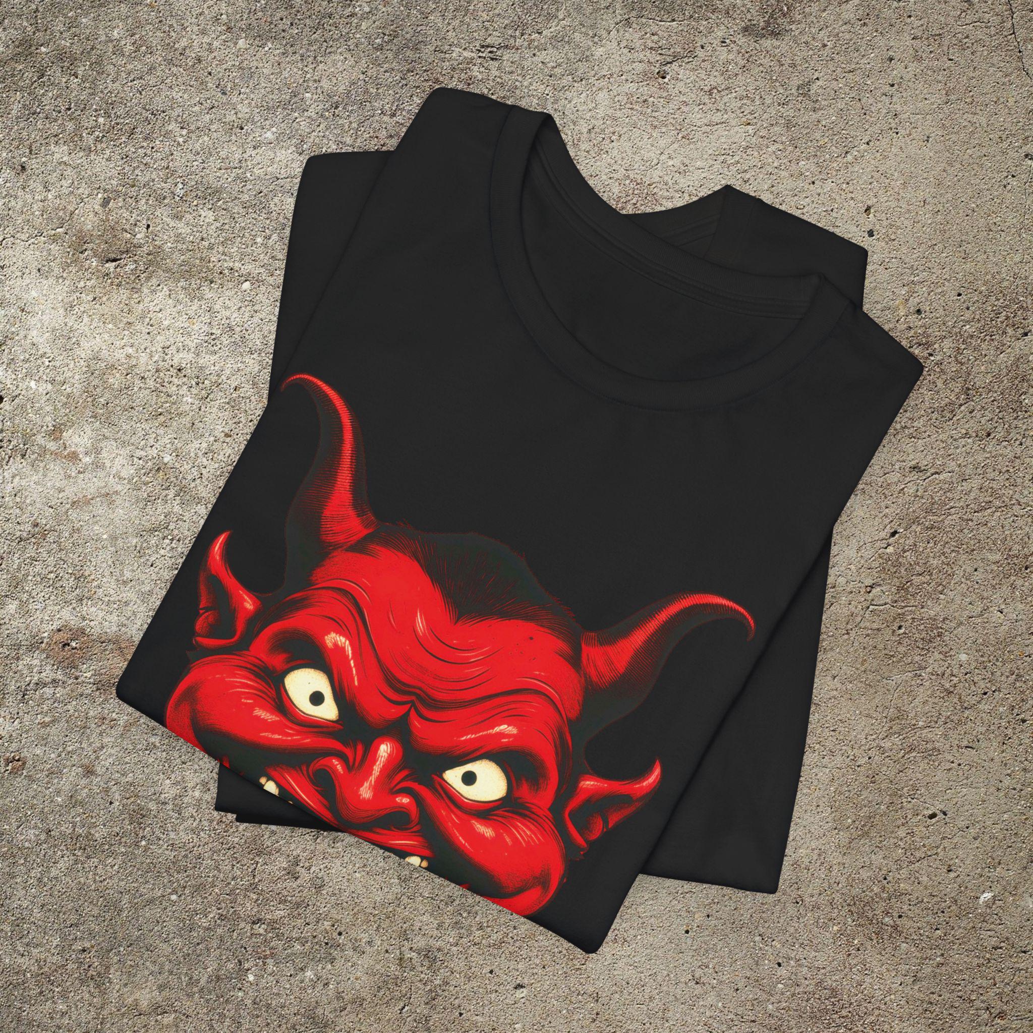 Red Devil Smiling Face Graphic Tee, Retro Satan T-shirt - Etsy