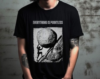sisyphus shirt, existentialist print tee, philosophy tshirt, unisex, absurdity of life tee