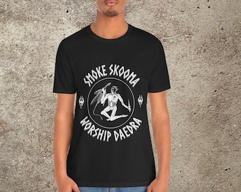 smoke skooma worship daedra, gamer tee, elders scrolls print