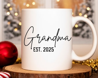 Custom Family Est Year Mug, New Grandma Mom Dad Mug, Personalized Family Mug, Pregnancy Announcement Gift, Baby Reveal Coffee Cup