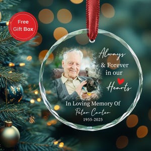 Personalized Memorial Photo Ornament, In Loving Memory Keepsake