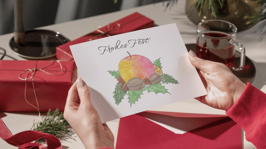 Printable Christmas Card | Letter | Hand-drawn, Digitally Enhanced ...