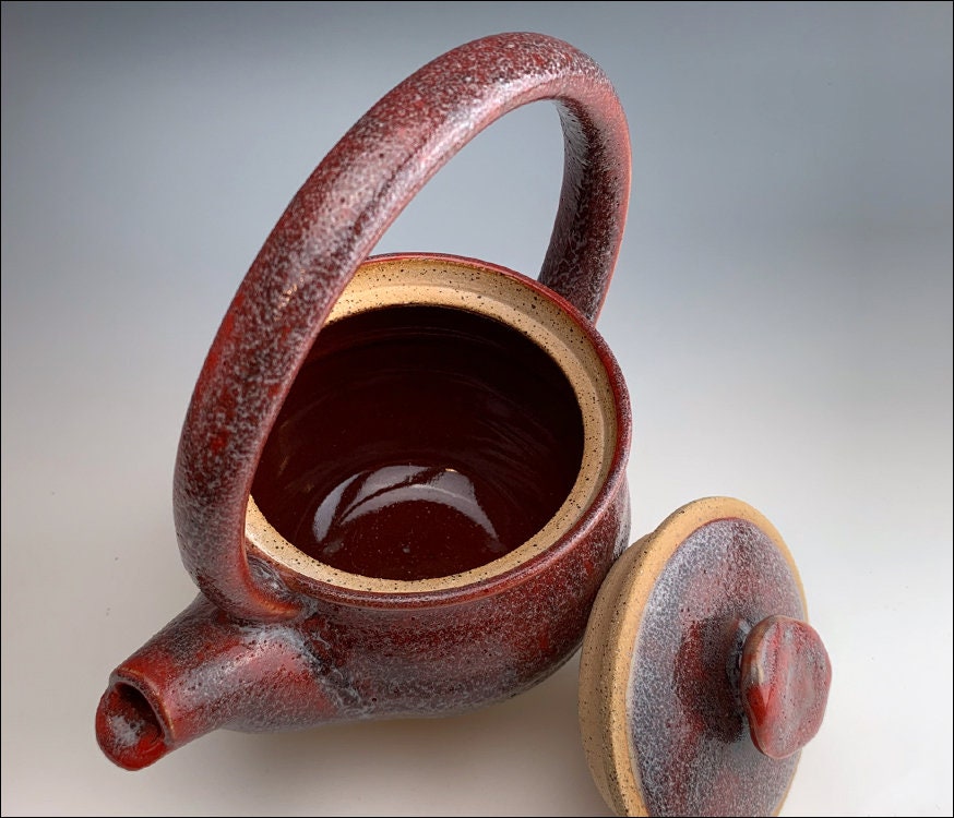 TEAPOT CERAMIC rojo / tetera rústica de medianoche merlot | Etsy