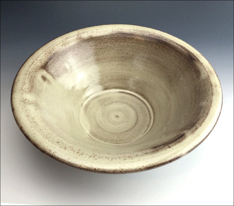 rough outer walls serving bowl primitive bread kneading bowl creamy shino only one made pottery bread dough bowl rustic PANCHEON BOWL
