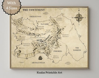 Fourth Wing Map, The Continent, Fan Art Inspired by Iron Flame, Cartography Fantasy Book Empyrean Map