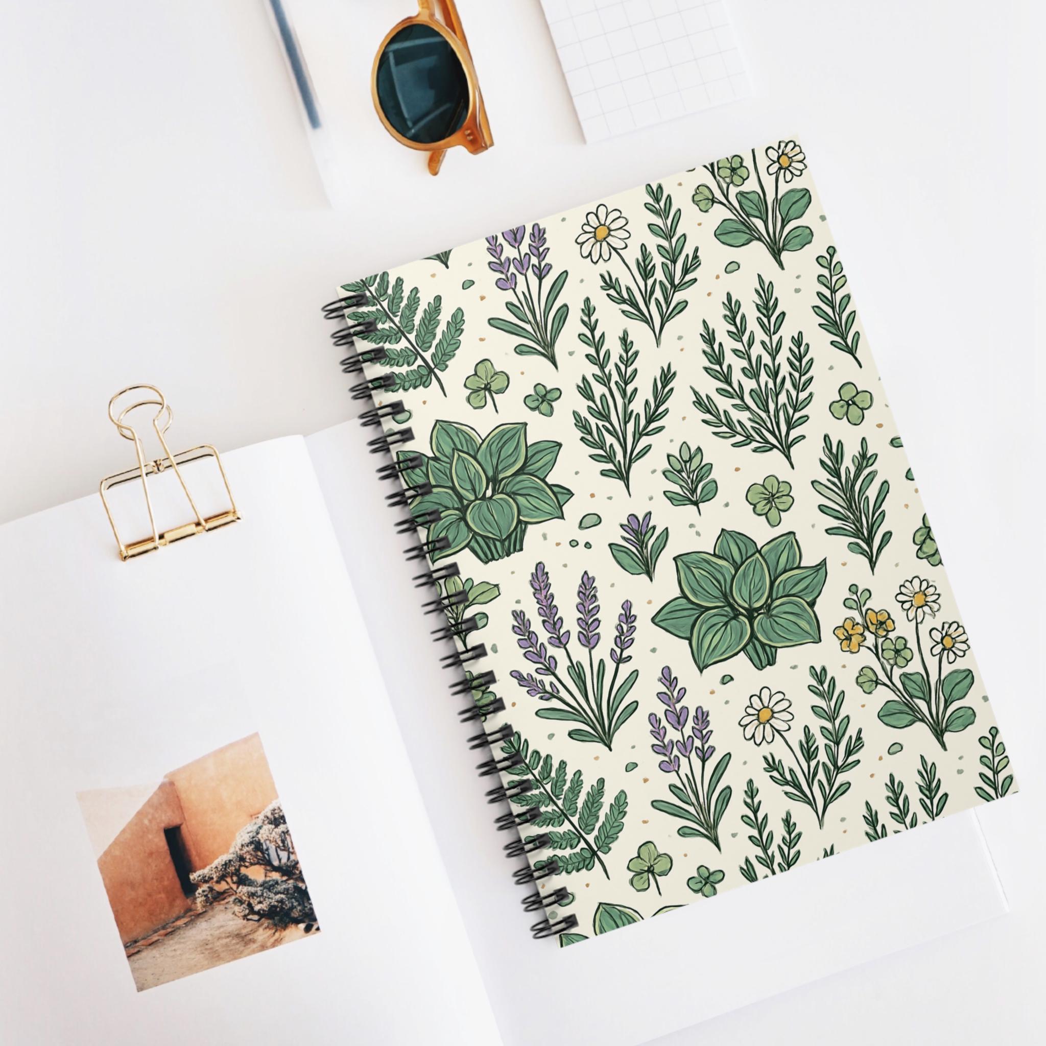 Botanical Spiral Notebook | Ruled Journal - Etsy