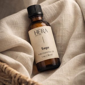 Aceite esencial de salvia: aceite 100% puro y natural para la limpieza, la relajación y la renovación de energía.