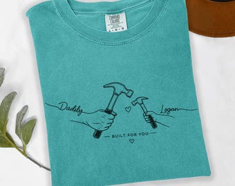 Comfort Colors® Daddy and Son Matching Shirt, Personalized Dad Shirt, Custom Name Father Son Tee, Father's Day Gift,