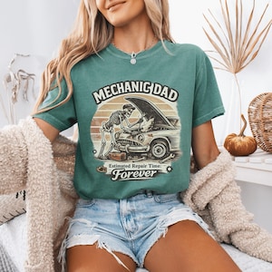 Comfort Colors® Mechanic Dad Shirt, Funny Mechanic Tee, Estimated Repair Time Forever Shirt, Retro Car Dad Graphic Tee image 5