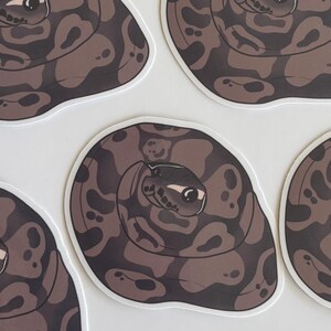 Pegatina brillante e impermeable de serpiente pitón bola