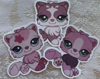LPS Perserkattklistermärke | Glansigt vattentätt Littlest Pet Shop