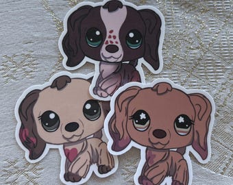 Glansigt LPS Cocker Spaniel-klistermärke | Valpdekal
