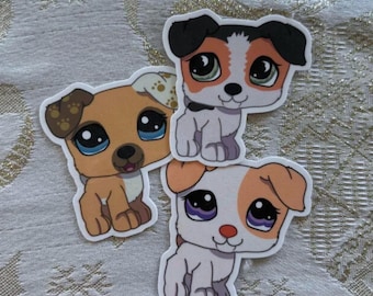 LPS Jack Russell-klistermärke | Glansigt vattentätt Littlest Pet Shop-klistermärke