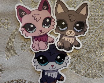 LPS Wolfcat Glansigt Vattentätt Klistermärke | Littlest Pet Shop Present