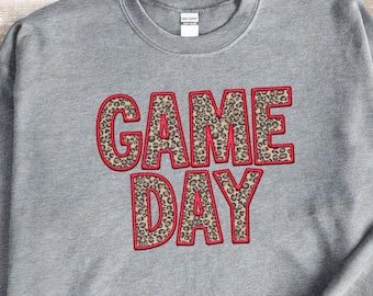 Game Day Faux Embroidery Crewneck