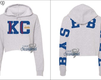 KC Baseball Crop Hoodie