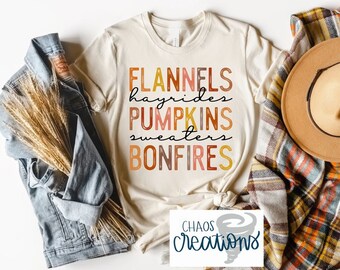 Flannels Hayrides Pumpkins Sweaters Bonfires
