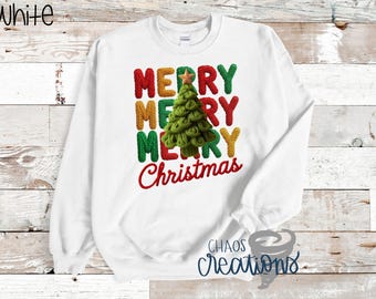 Faux Yarn Merry x3 Christmas